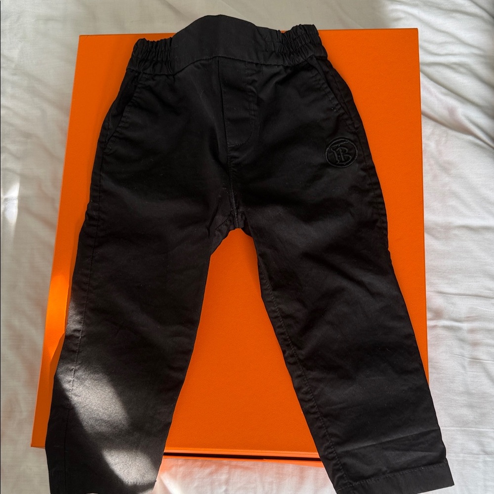 Burberry Kids Black Elastic Waist Trousers
